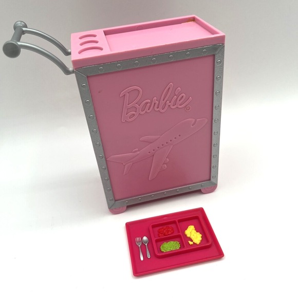 Mattel Other - Barbie Airplane I can be flight attendant refreshment Cart 2012 W/food Tray